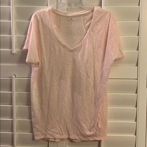 Athleta Pink Semi Sheer Workout Shirt Size Medium